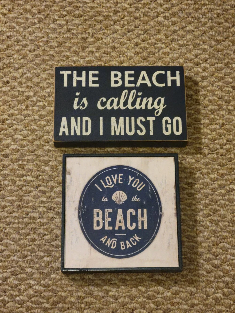 Hobby Lobby Navy and White Coastal Wall Sign Pair
